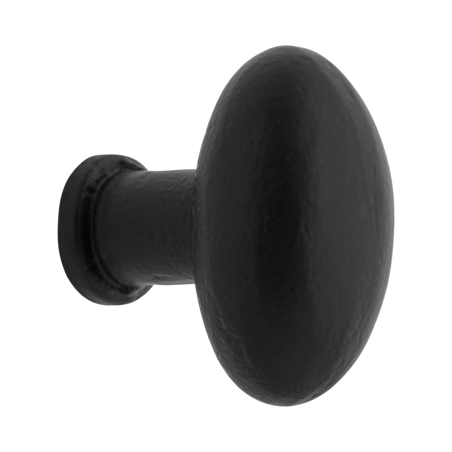 Black Oval Iron Cabinet Knob with Mounting Hardware