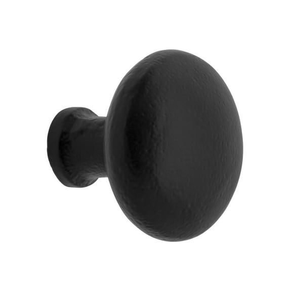 Ageless Iron 600928 Rustic Artisan Black Cast Iron Round Cabinet Knob / Drawer Knob - Grey