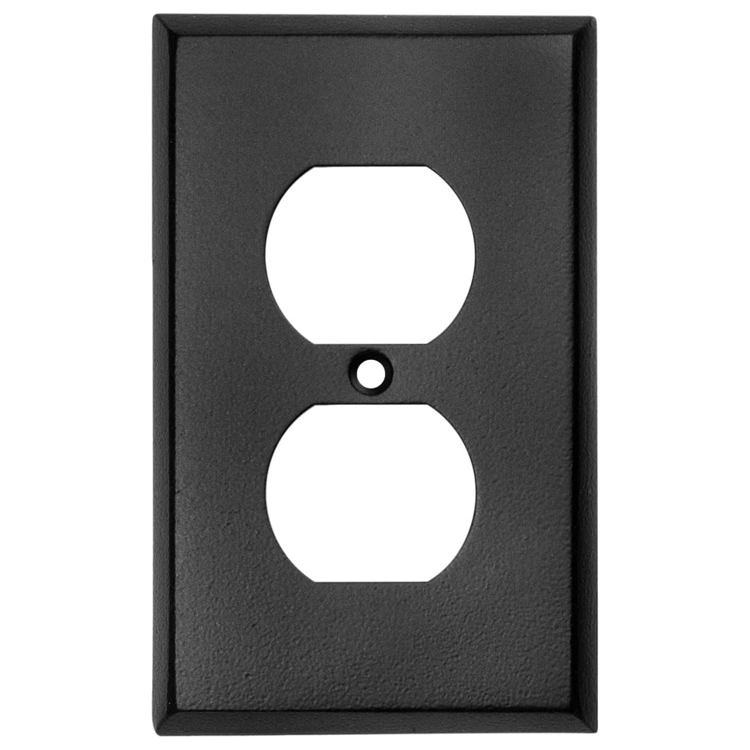Ageless Black Iron Single Duplex Outlet Cover Plate