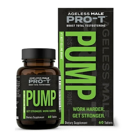 Ageless Male Pro-T Pump, Testosterone Supplement Tablets, 60 Ct