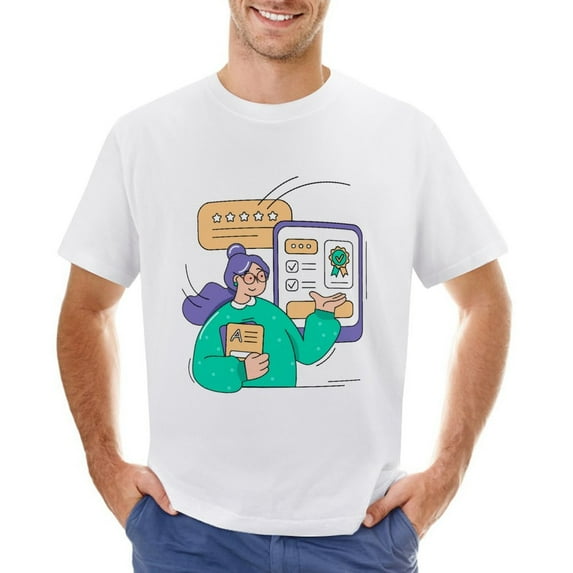 Agency Vintage T-shirt Mens Cotton Classic Crewneck Short Sleeve Tees Unisex White 2XL
