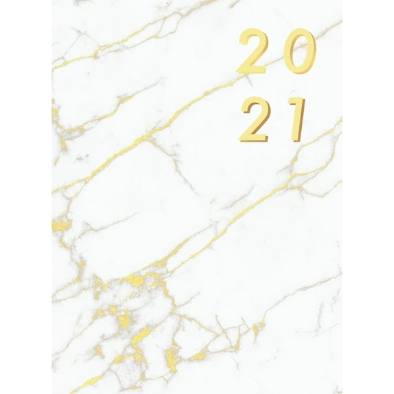 Agenda 2021 italiano: Copertina rigida, Agenda settimanale 2021, Agenda annuale, mensile e settimanale, marmo, (Hardcover)