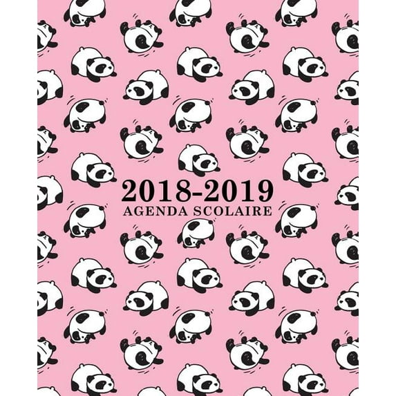 Agenda scolaire 2018-2019 : 19x23cm: Agenda 2018 2019 semainier: Motif ours panda sur rose (Paperback)