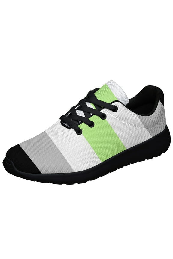 Agender Flag Shoes Mens Womens Running Sneakers Mesh Breathable Jogging Walking Shoes Black Size 13