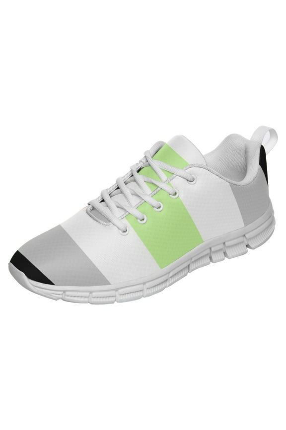 Agender LGBT Pride Shoes Men Women Fashion Rainbow Sneakers Lightweight Breathable Running Shoes Gift for Gay Lesbian White Size 3.5