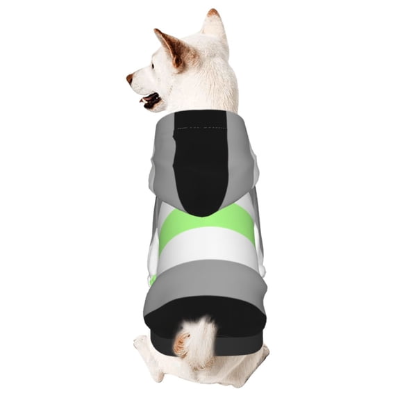 Agender Pride Flag Dog Sweatshirt Pet Wear Hoodie Soft Warm Lightweight Easy To Wear Puppy Cat Dogs Apparel Medium