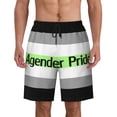 thumbnail image 1 of Agender Pride Flag Men'S Beach Pants Quick Dry Short Swim Trunks With With Pockets And Mesh Lining Swimwear Beach Bathing Shorts Small, 1 of 1