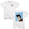 thumbnail image 1 of Agent Elvis Yes Maam Front And Back White T-Shirt, 1 of 2