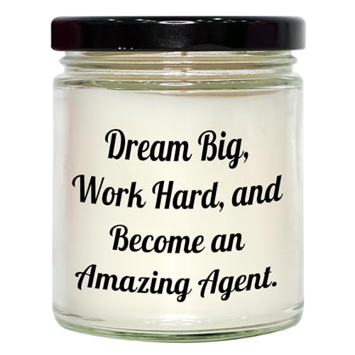 Agent Inspired 9oz Vanilla Soy Candle, Gift from Friends, for Amazing Agent, Dream Big and Become Amazing