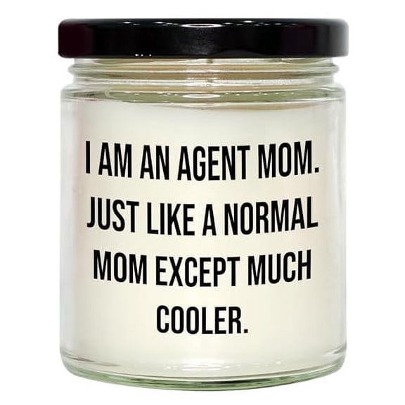 Agent Mom's 9oz Vanilla Soy Candle Gift for Christmas from Men Friends to Agent