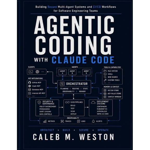 Agentic Coding with Claude Code: Building Secure Multi-Agent Systems and CI/CD Workflows for Software Engineering Teams, (Paperback)
