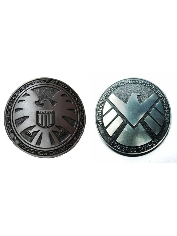 Agents of Shield Logos Enamel Metal Belt Buckle Set of 2