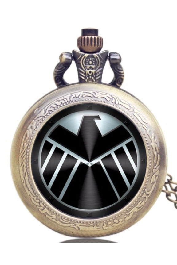 Agents of Shield Symbol Brass Pendant Pocket Watch