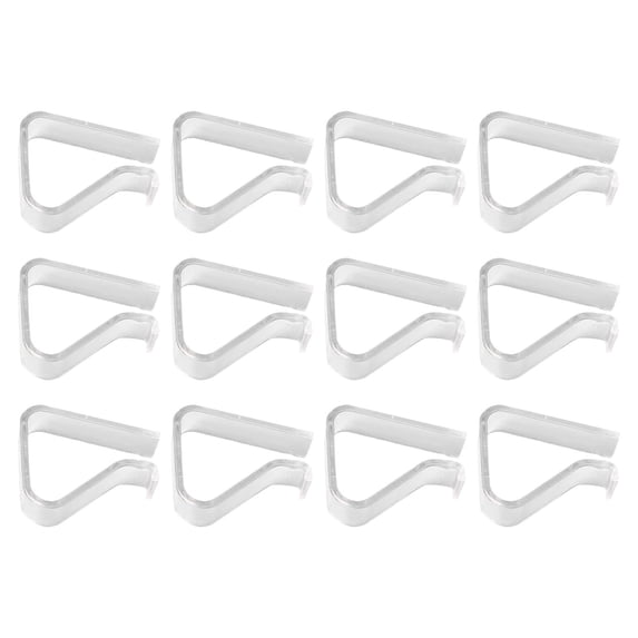 Ageoie 12 Pack Transparent Clear Tablecloth Clips Transparent Plastic Table Cloth Clips Windproof Table Cover Holder Clamps for Home Wedding Party Outdoor Indoor Picnic Camping, A