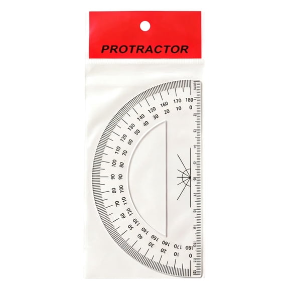Ageoie Clear Plastic Ruler 180 Degree Protractor, Dual Scale Centimeter, Geometry Drawing Tools for Measuring Angles, Back to Classroom Supplies