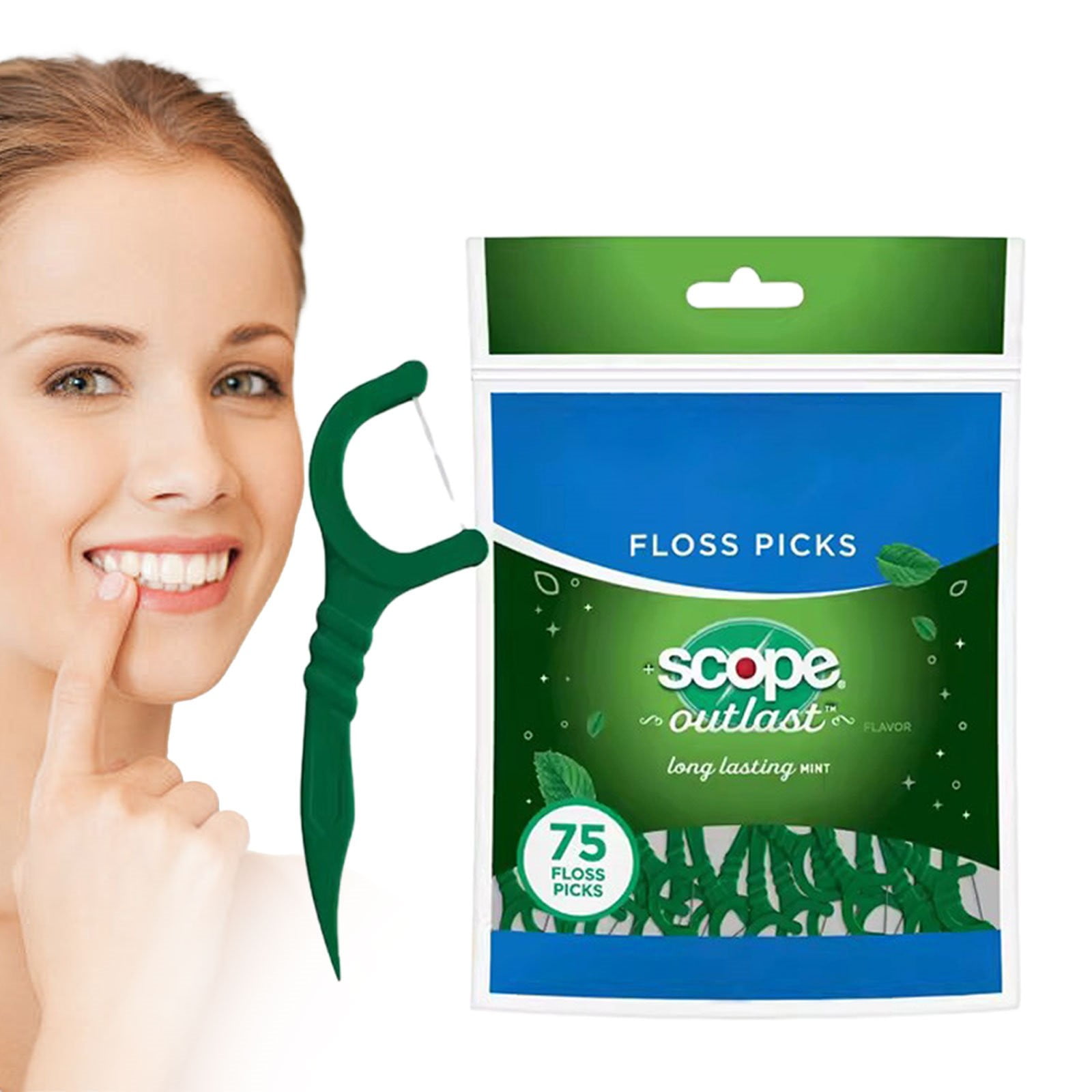Ageoie Dental Floss & Dental Picks Minty C Stick 75 Packs Small and