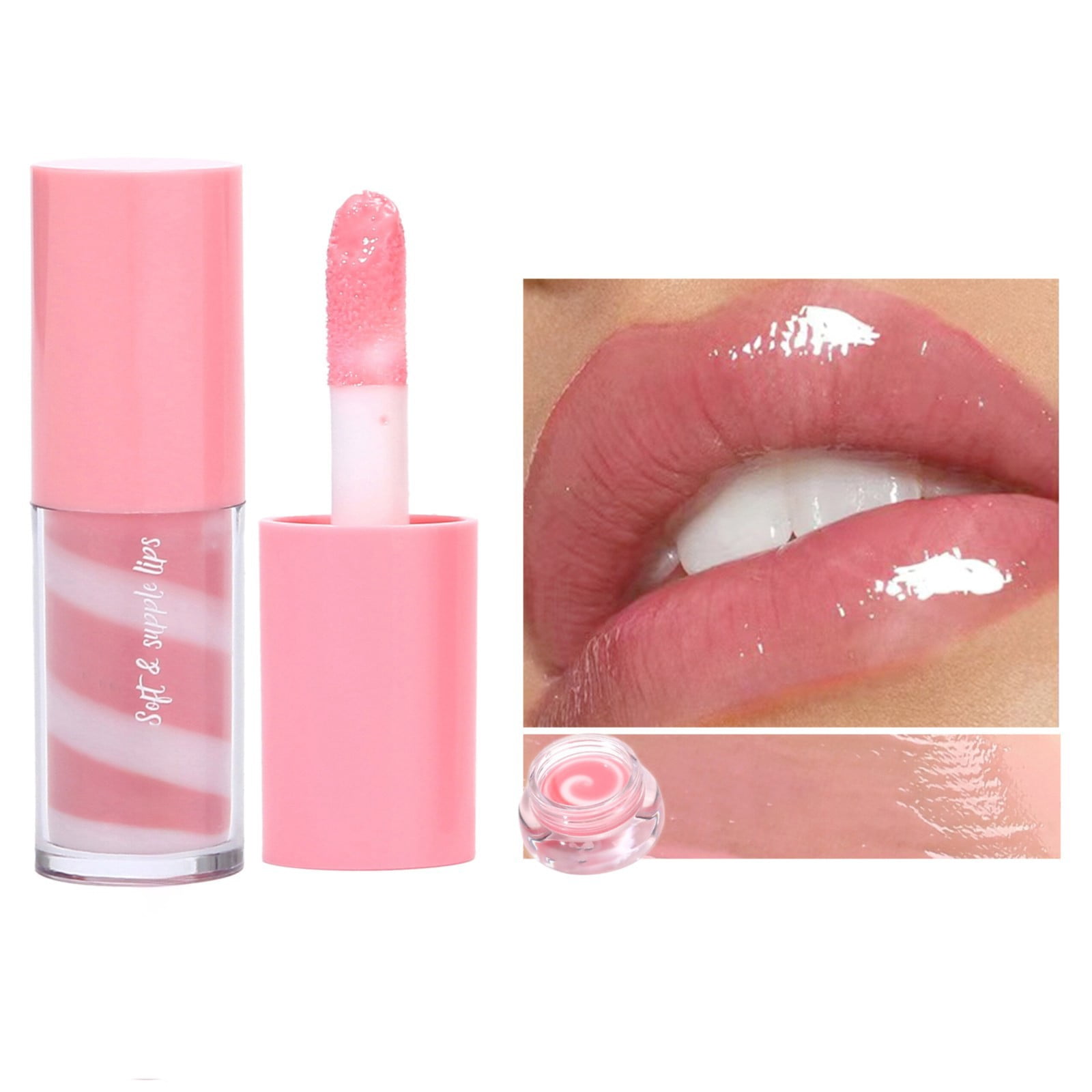 Ageoie Lip Glosses Non Sticky Double Color Lip Glaze Lip Set Box Water Tender and Moisturizing