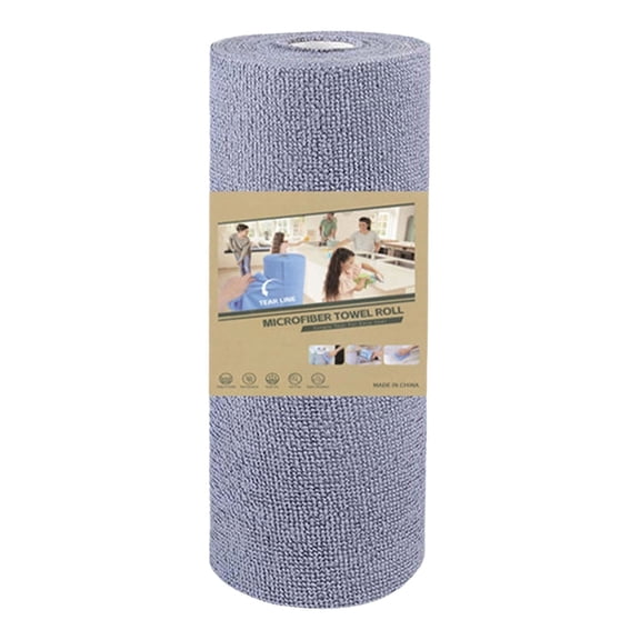 Ageoie Microfiber Cleaning Cloth Roll, Reusable Paper Towels Tear Away Cloth, Microfiber Towels Washable Shop Rags, Lint Free Cleaning Rags, for House, Kitchen, Gray