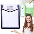 thumbnail image 1 of Ageoie Plastic Expanding File Folders Transparent File Pouch with Snap Closure & Label Pocket Vertical File Folder for Work Office Meeting Organization, 1 Pack, White, 1 of 9