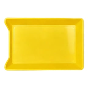 Ageoie Plastic Fast Food Serving Tray, Colorful Rectangular Cafeteria Rectangular Serving Platter Grill Tray for Restaurant Coffee Home Party Supplies, Yellow