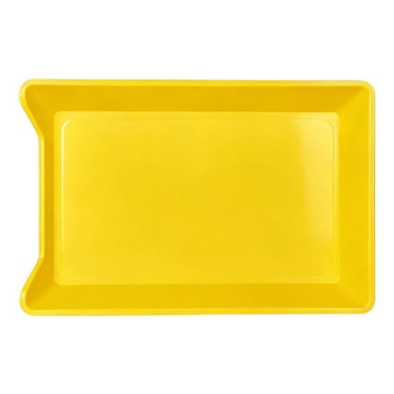 Ageoie Plastic Fast Food Serving Tray, Colorful Rectangular Cafeteria Rectangular Serving Platter Grill Tray for Restaurant Coffee Home Party Supplies, Yellow