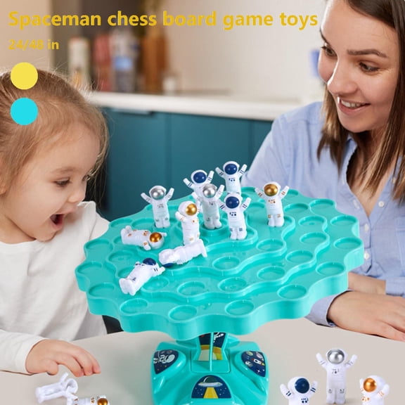 All Ages Board Game, Plastic Astronaut, Blue Game Board, Balance, 64 Pc Figures, 1 Storage Bag, 1 Punishment Disc, 1 Die, Stacking Game, Student Hobby, All Ages Activity, Group
