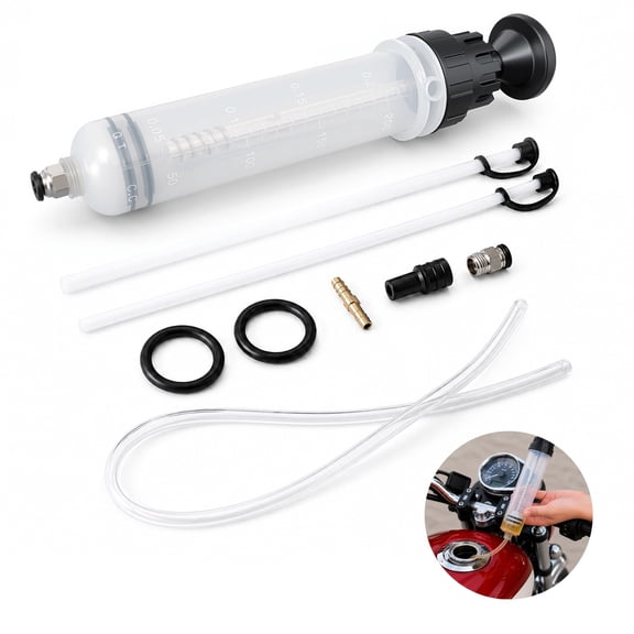 Agesis 200cc Fluid Extractor, Oil Extractor Pump for Oil Change with 27.56" Hose & Extension Tubes, Vehicle Liquid Transfer Tool for Cars, Boats & Lawn Mowers