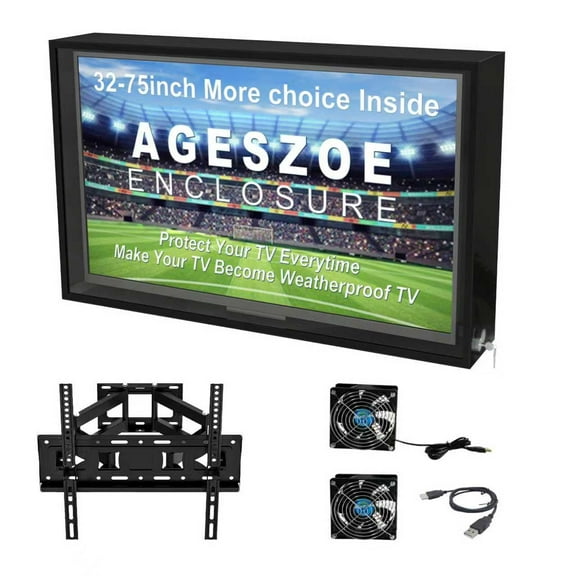 Ageszoe Outdoor TV Cover 40-43inch Weatherproof with Bracket,Durable UV Resistant Television Enclosure