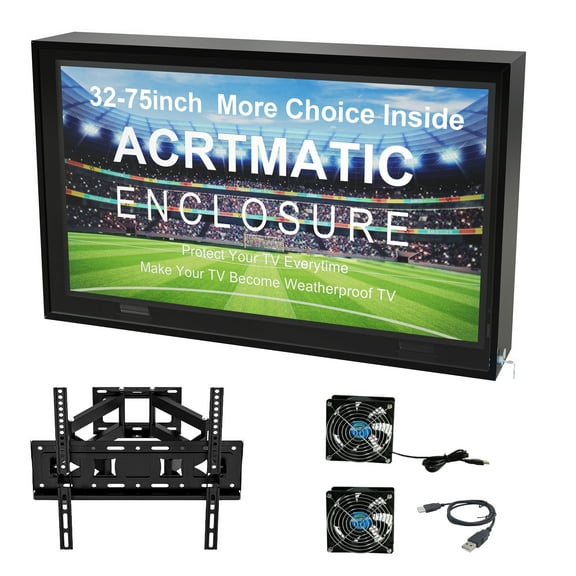 Ageszoe TV Cover for Outside Waterproof 40-43"with Bracket,Durable UV Resistant Television Enclosure