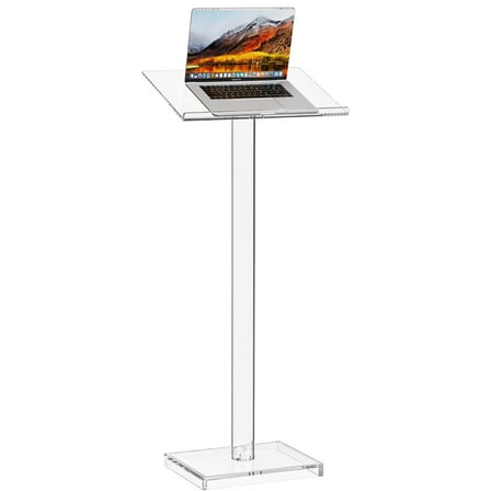 Ageszoe Podium 47"H Acrylic Clear Lecture with Large Reading Platform for Classroom Wedding
