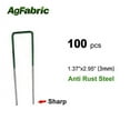 thumbnail image 1 of Agfabric 100-Pack Anti-Rust Galvanized Ground Staples Heavy-Duty Steel Sod Stakes Anchor Pins U-Shaped Garden Securing Pegs for Securing Landscape Weed Fabric, 1 of 1