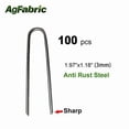 thumbnail image 1 of Agfabric 100PACK 1.97" 9Guage Garden Landscape Staples Stakes Pins,Weed Barrier Fabric Ground Cover Soaker Hose Lawn Drippers Irrigation Tubing Wireless Invisible Dog Fence, 1 of 1