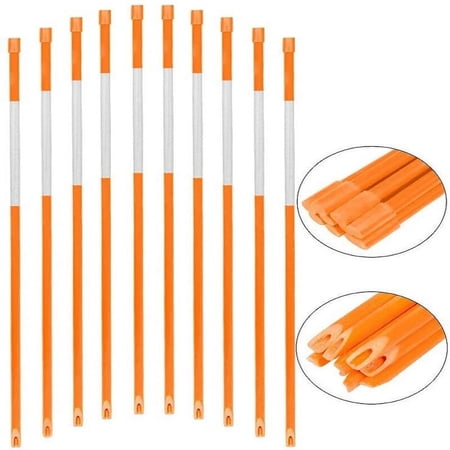 Agfabric 36Inch Reflective Driveway Markers Snow Marker 1/4 Inch Diameter Orange (50pack) 1/4"x48" 20p