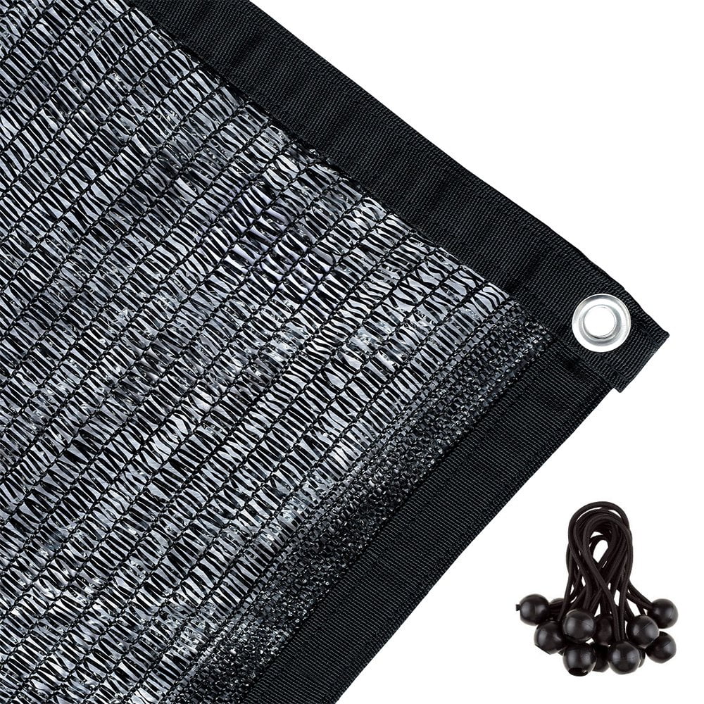 Agfabric 50% Sunblock Shade Cloth with Grommets for Garden Patio - 6.5' x 20' Black