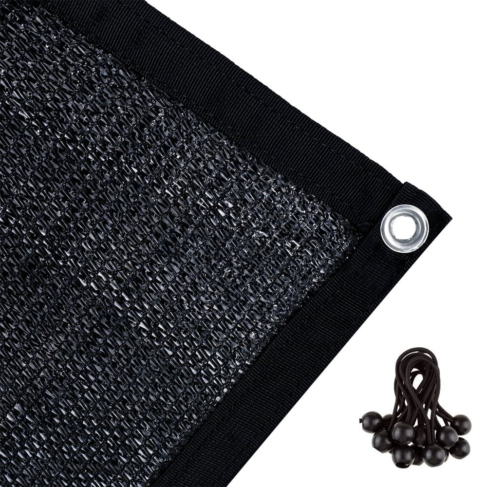 Agfabric 70% Sunblock Shade Cloth with Grommets for Garden Patio 6.5' X 50',  Black