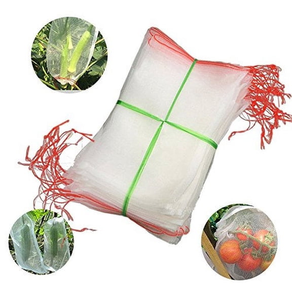 Agfabric Bug Net Bag Garden Netting Against Insects Birds Barrier Bags for Plant&Fruits 12 x 8 10 Pack