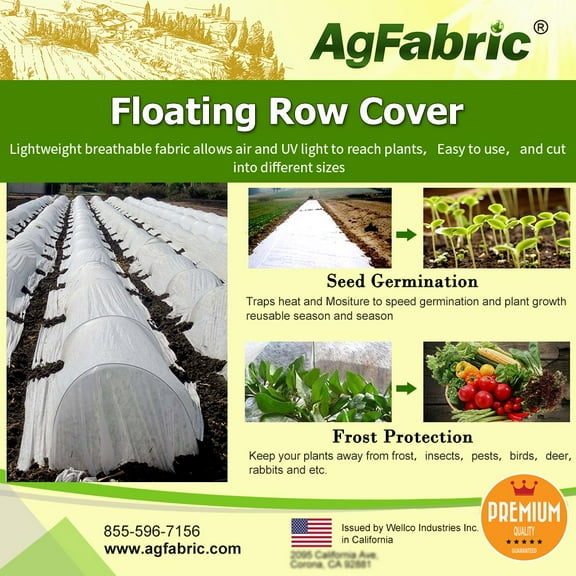 Agfabric Floating Row Cover Plant Blanket - 0.9oz 6x30ft for Frost Protection and Terrible Weather Resistant