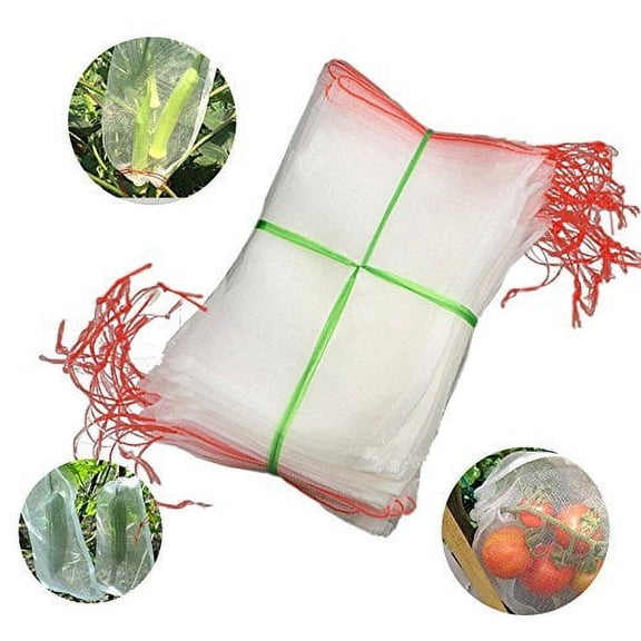 Agfabric Insect Barrier Bug Net Bag - Garden Netting Against Insects Birds Barrier Bags for Plants&Fruits, 6"x 4", 10 Pack
