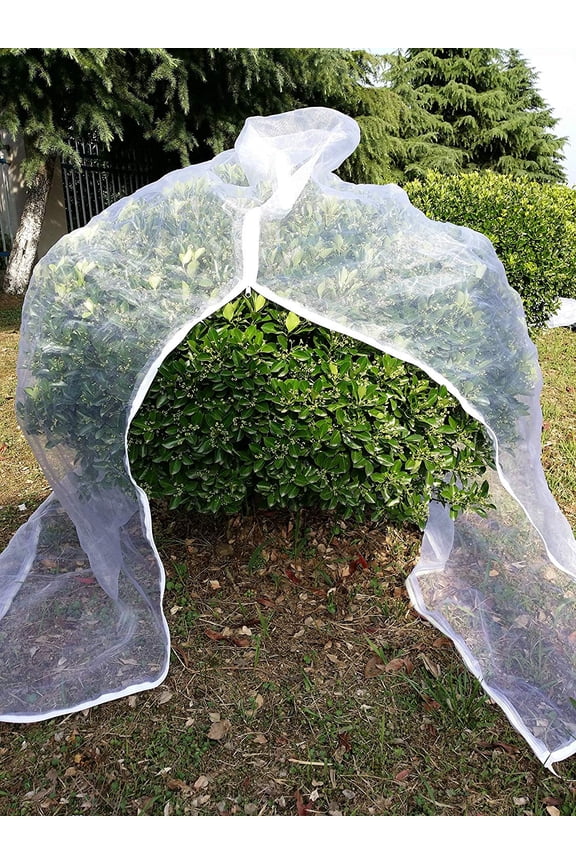 Plant Cover,84"-W x 72"-H In-shape Bag with Zipper and Rope,Insect Barrier, Insect Netting