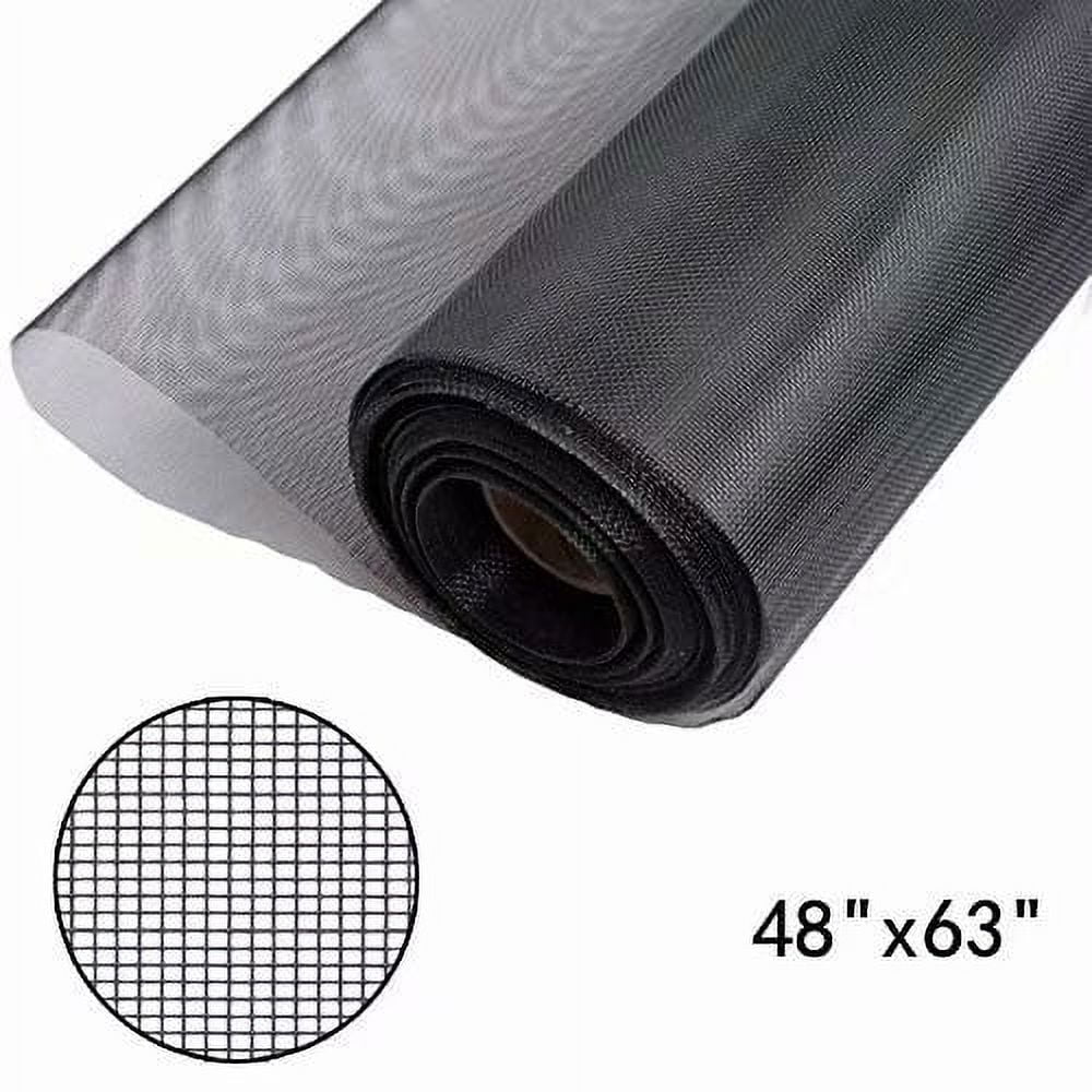 Agfabric Roll Fiberglass Screen, Fiberglass Door Window Screen,48"x63