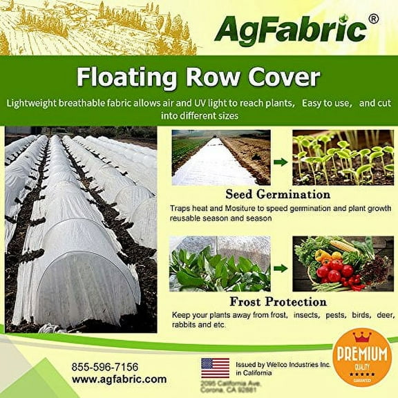 Agfabric Warm Worth Advanced-Heavy Floating Row Cover and Plant Blanket, 1.2oz Fabric of 14x15ft for Frost Protection and Terrible Weather Resistant & Seed Germination