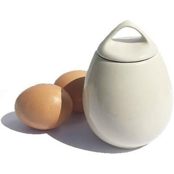 AggCoddler - Scandinavian Stoneware Egg Coddler with Simple Screw Lid - Updated Minimalist Design Egg Poacher Cooker for Quick and Easy Breakfast or Elegant Display - Made in the EU (Sussi (Tall))