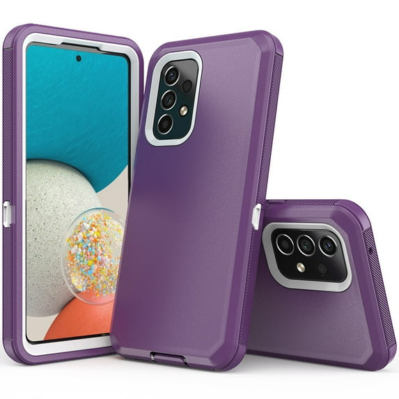 AggXpf Samsung Galaxy A54 5G Case, Rugged Protective Phone Case, Heavy Duty Drop Protection Cover for Galaxy A54 5G, Purple&White