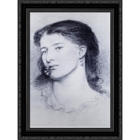 Aggie 18x24 Black Ornate Wood Framed Canvas Art by Rossetti, Dante Gabriel