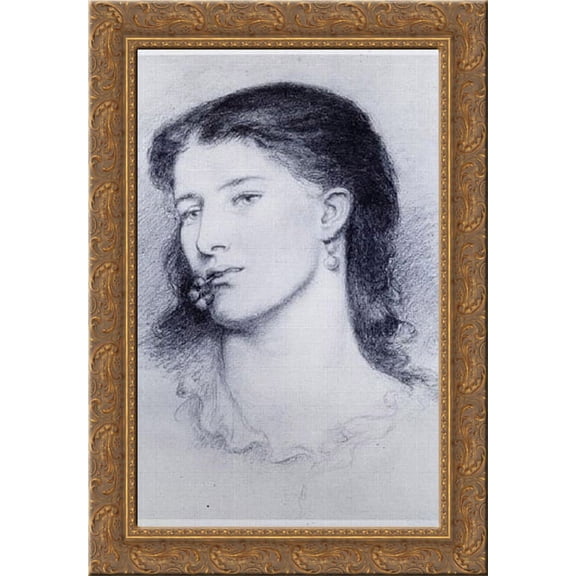 Aggie 18x24 Gold Ornate Wood Framed Canvas Art by Rossetti, Dante Gabriel
