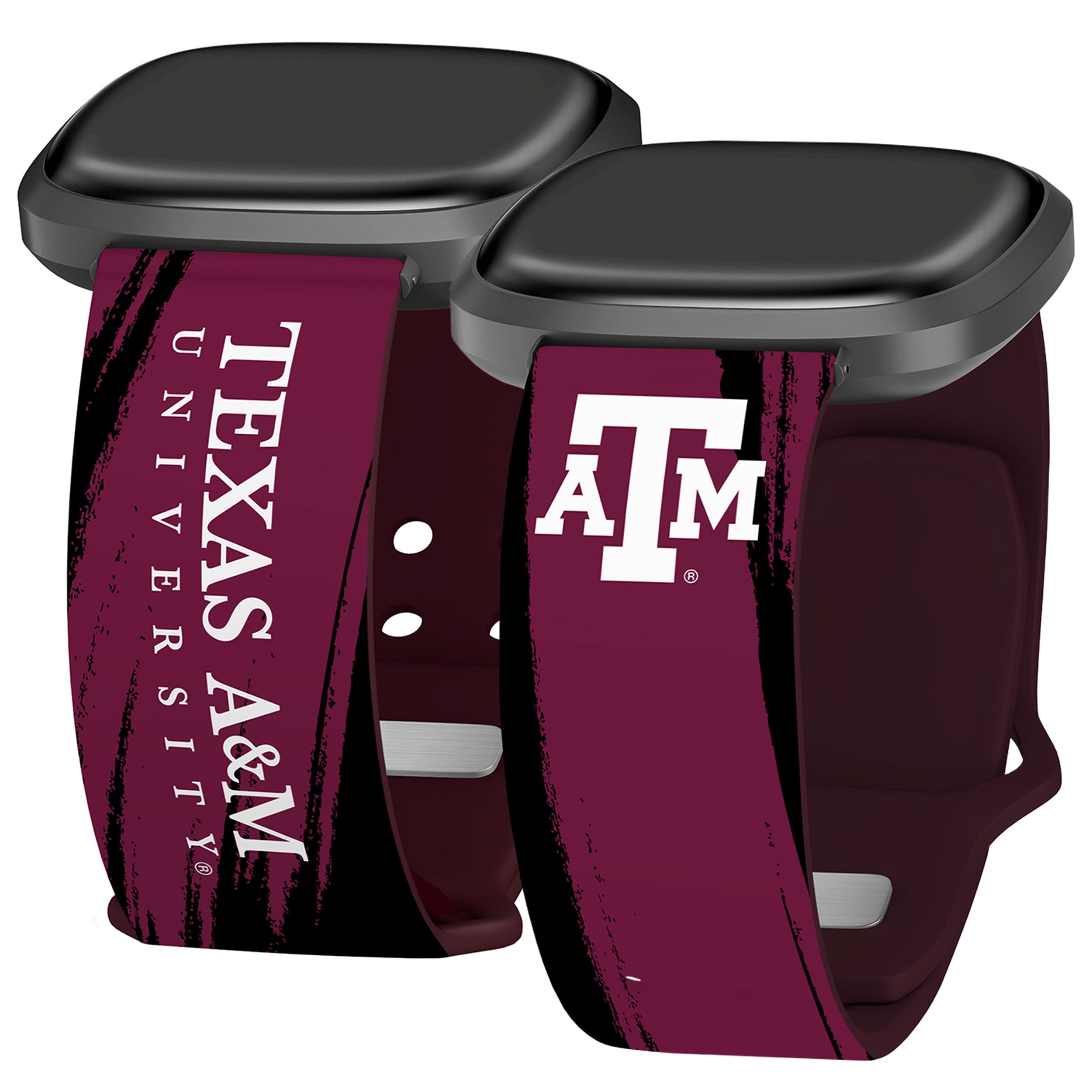 Aggies HD Paint Stripe Unisex Watch Band for FitBit Versa 3 & Sense (Short)