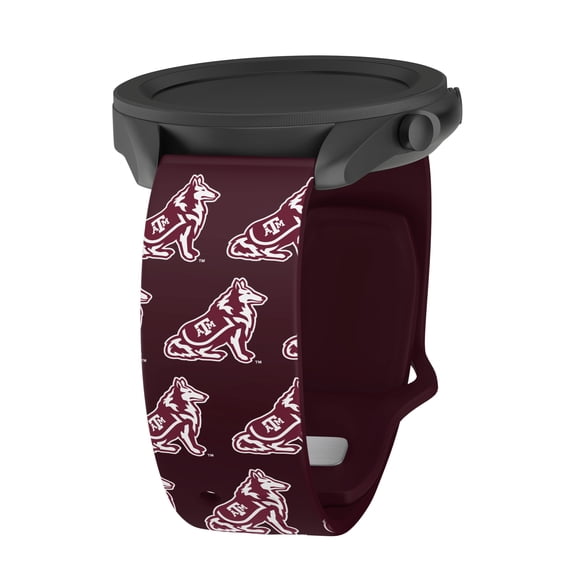 Aggies HD Unisex Watch Band for Samsung Galaxy Watch 4-7 and more (20mm Short Repeating) by Affinity Bands