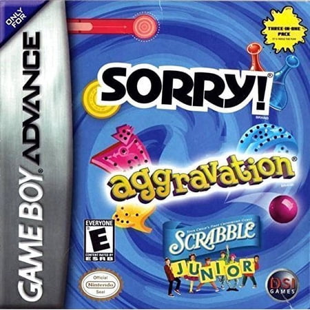 Pre-Owned Aggravation / Sorry / Scrabble Junior - Nintendo Gameboy Advance GBA Used