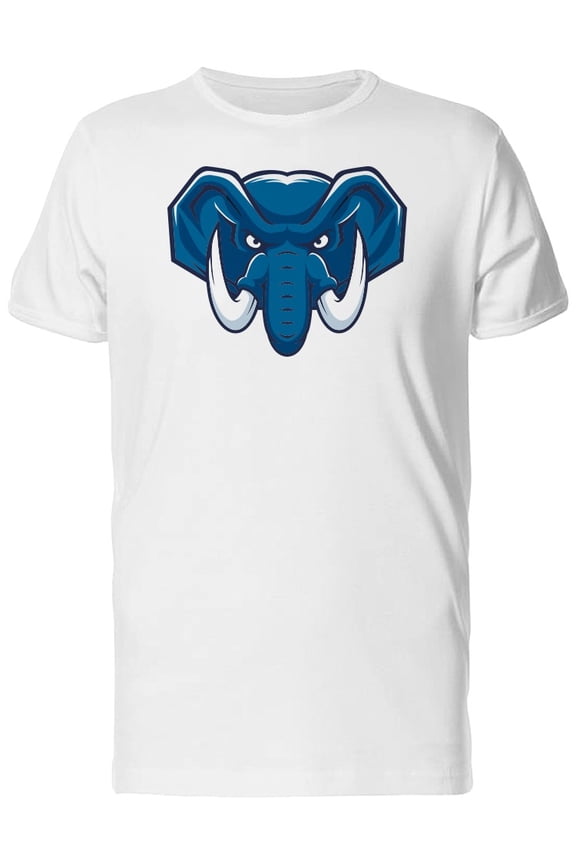 Aggressive Blue Elephant T-Shirt Men -Image by Shutterstock, Male Large