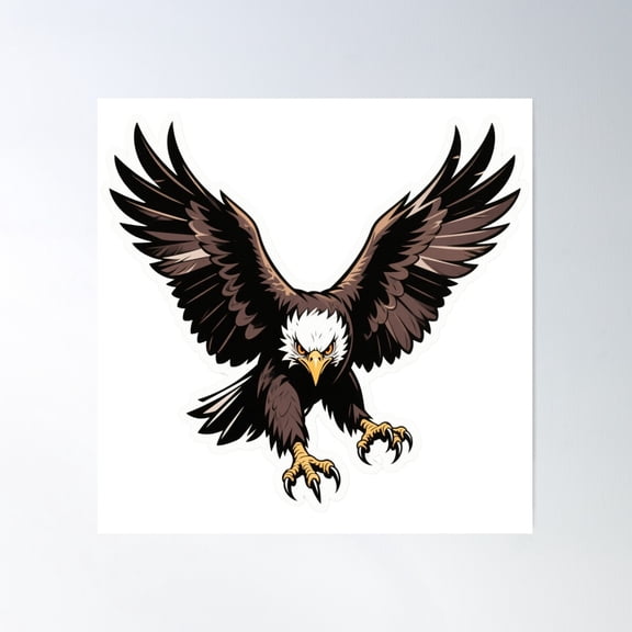 Aggressive Eagle Streetwear Graphic Illustration Design Unframed Paper Print